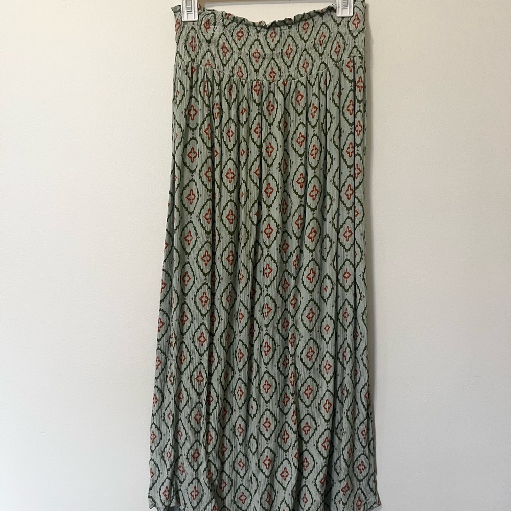 Patterned Green Skirt